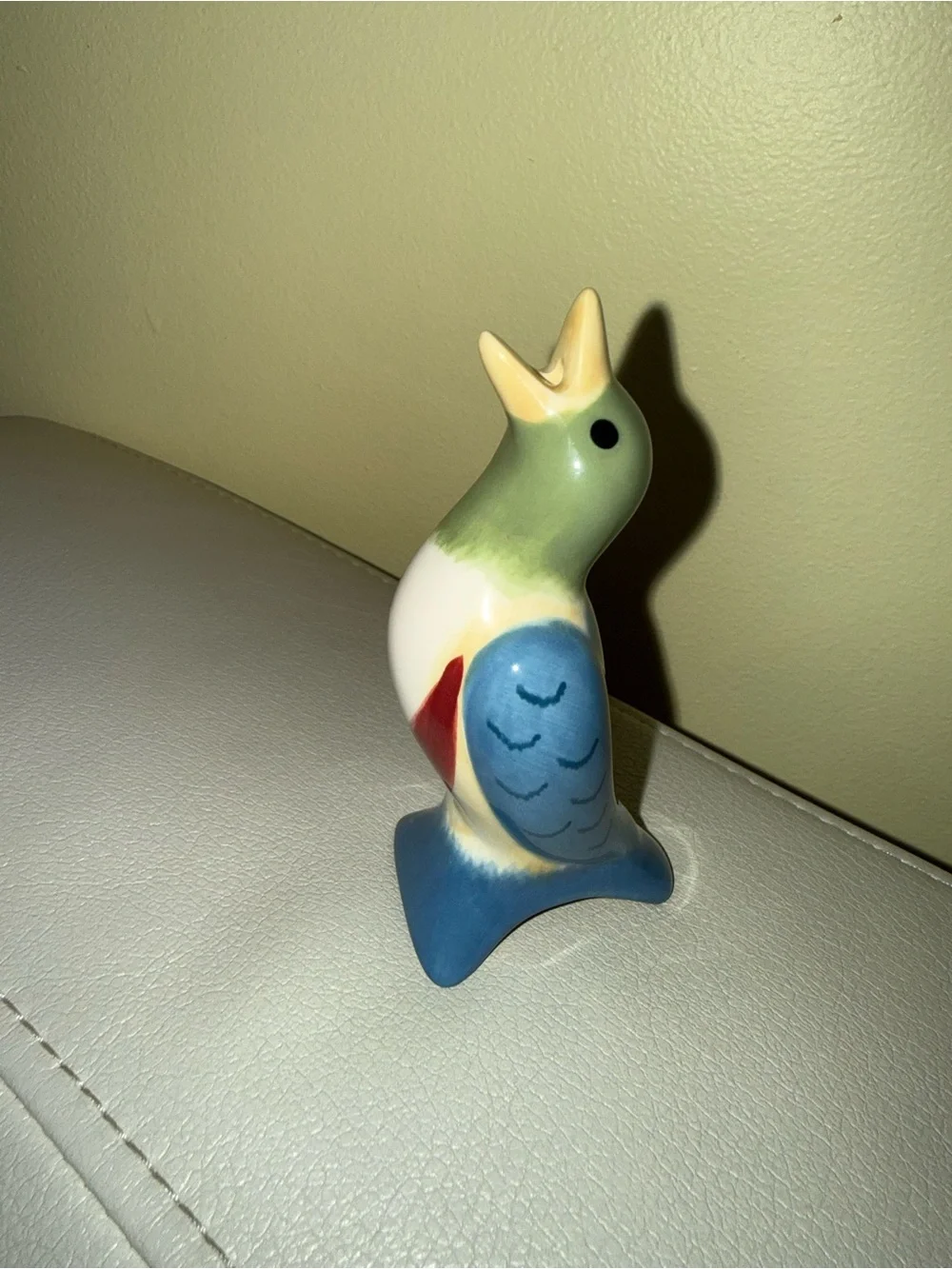 Pfaltzgraff Multicolor Ceramic Singing Bird Figurine - Blue, Green, Yellow